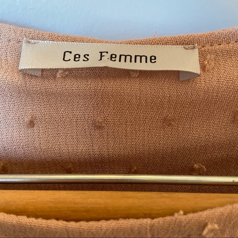 Ces Femme Dusty Mauve Raised Dots Dress. Size Medium. EUC - Picture 2 of 9